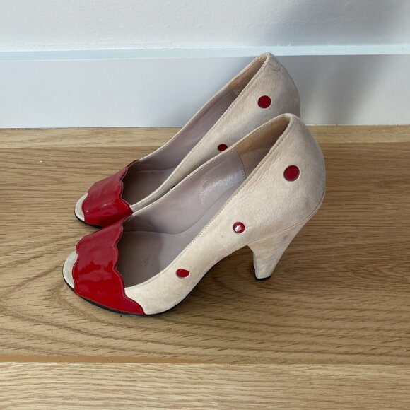 Marc Jacobs Polka Dot Peep Toe Heels - Picture 3 of 6
